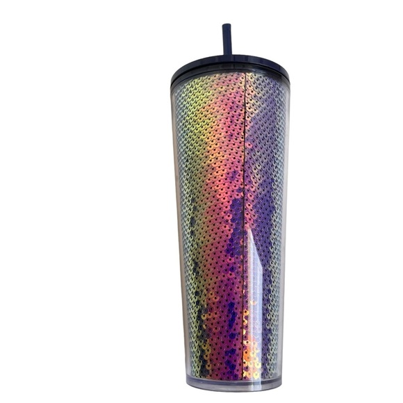 Starbucks Iridescent Sequin Purple Tumbler Cold Cup Holiday 2020 Coffee Water - Picture 3 of 8